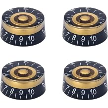 4Pcs Electric Guitar Knobs Gold Black Speed Volume Tone Control Knob for Les Paul Strat Style Guitar Bass Parts Replacement