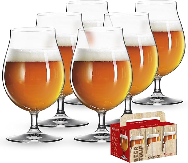 Spiegelau & Nachtmann, 6-częściowy zestaw tulipanów do piwa, szkło kryształowe, 440 ml, 4991884, Beer Classics