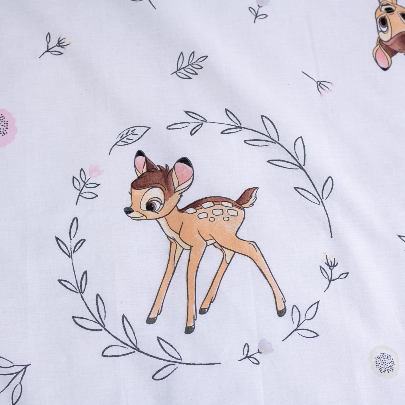 Jerry Fabrics - Set di biancheria da letto per culla per bambini, motivo: Bambi, copripiumino 2 pezzi 100 x 135 cm + federa 40 x 60 cm, 100% cotone