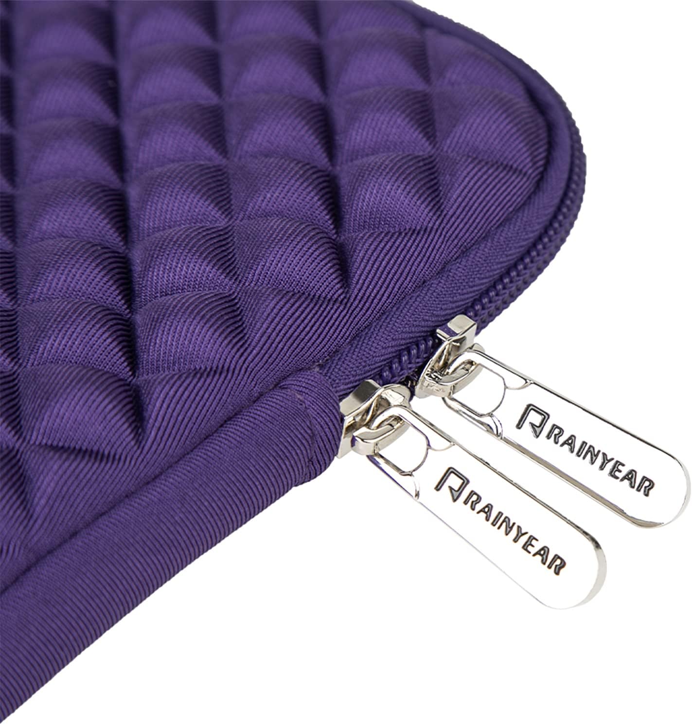 RAINYEAR 14 Inch Laptop Sleeve Diamond Foam Shock Resistant Neoprene Padded Case Fluffy Lining Zipper Cover Bag Compatible with 14" Notebook Computer Chromebook Tablet Ultrabook (Purple) - Image 6