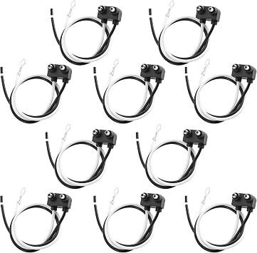 Oyviny 10PCS Truck Trailer 2 Wire Pigtail Harness 8.5" Long, Right Angle 2 Pin Trailer Light Connector Fits with 2" and 2.5" Side Marker/Clearance Light, 2-Wire Pigtail for Optronics Trailer Lights