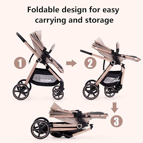 Miniatura 6 de Cochecito de bebé 2 en 1 - Cochecito plegable infantil para recién nacidos con asiento reversible - Cochecitos para niños pequeños de 0 a 36 meses