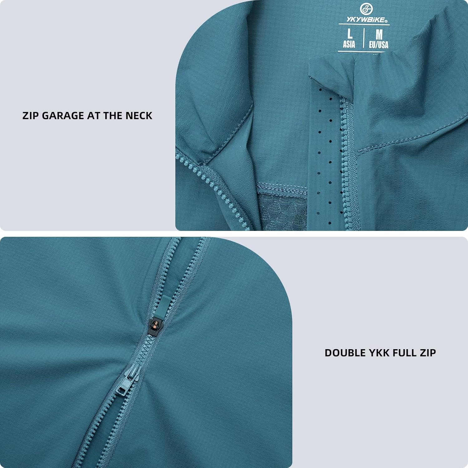 YKYWBIKE Cycling Vest for Men,Micro Softshell Windproof Bike Vest,Water Resistance Sleeveless Cycling Windbreaker - Image 4