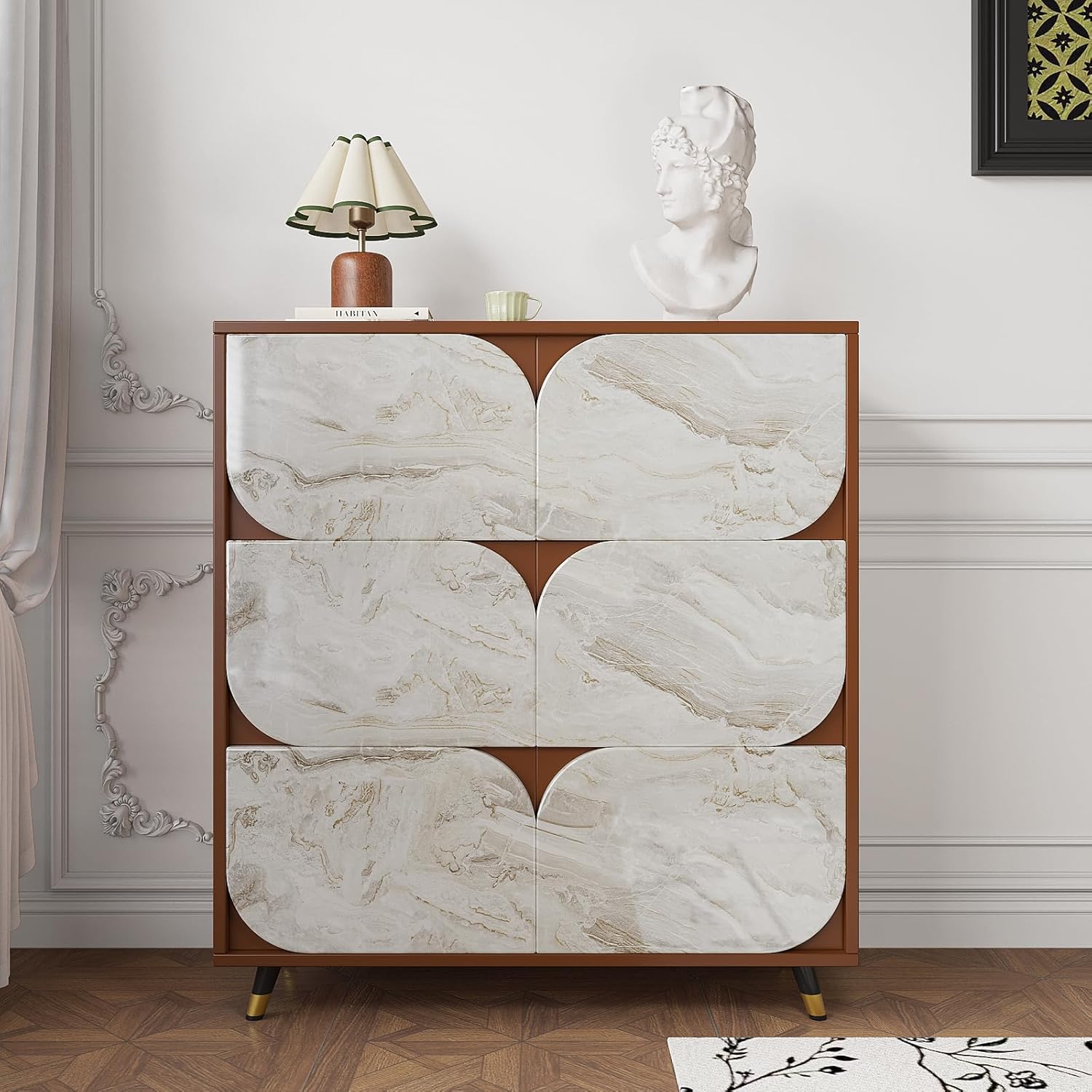 VaryStyle 15.7"x393" Glossy Beige Grey Gold Marble Contact Paper for Countertops Peel and Stick Marble Wallpaper Self Adhesive Renter Friendly Thick Counter Top Vinyl Wrap for Bathroom Desk Table Top