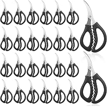 24 Pcs Kitchen Seafood Scissors for Crab Bulk, Leg Scissors Multifunctional Stainless Steel Shears Crab Leg Crackers Fish Shrimp Lobster tools for Kitchen Seafood Peeling Black