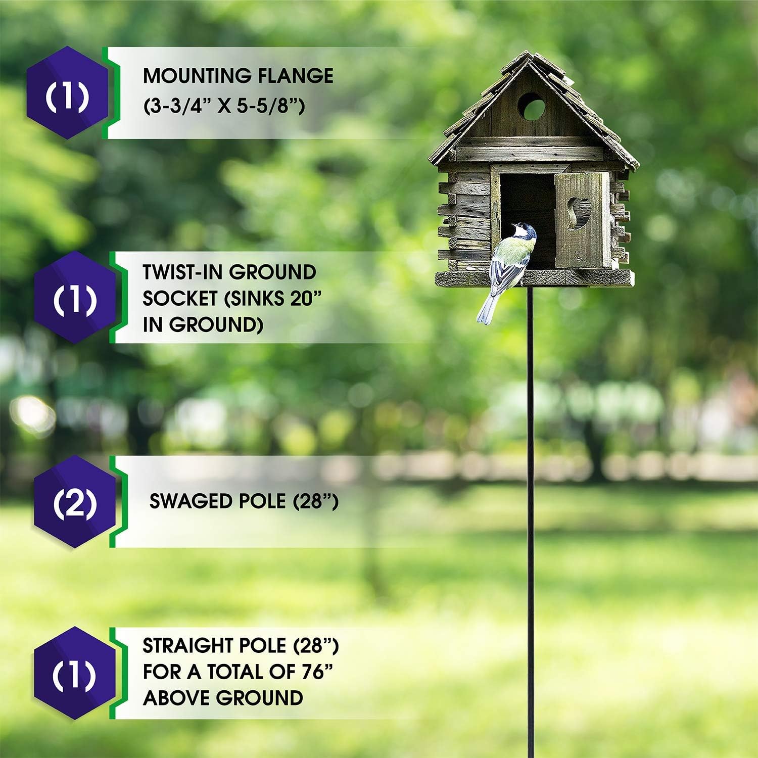 Erva Tool & Die 5 Piece Feeder Pole Set with Twist-in Ground Socket