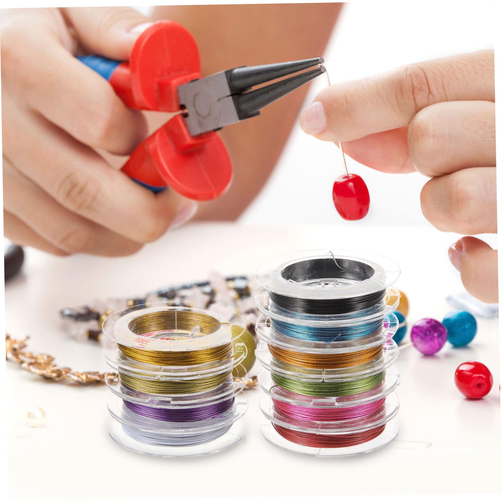 4 Set Filo di acciaio per perline filo di rame per copricapo di gioielli fatti a mano filo per scultura pieghevole filo di perline resistente all'usura kit hair charms hair jewelry