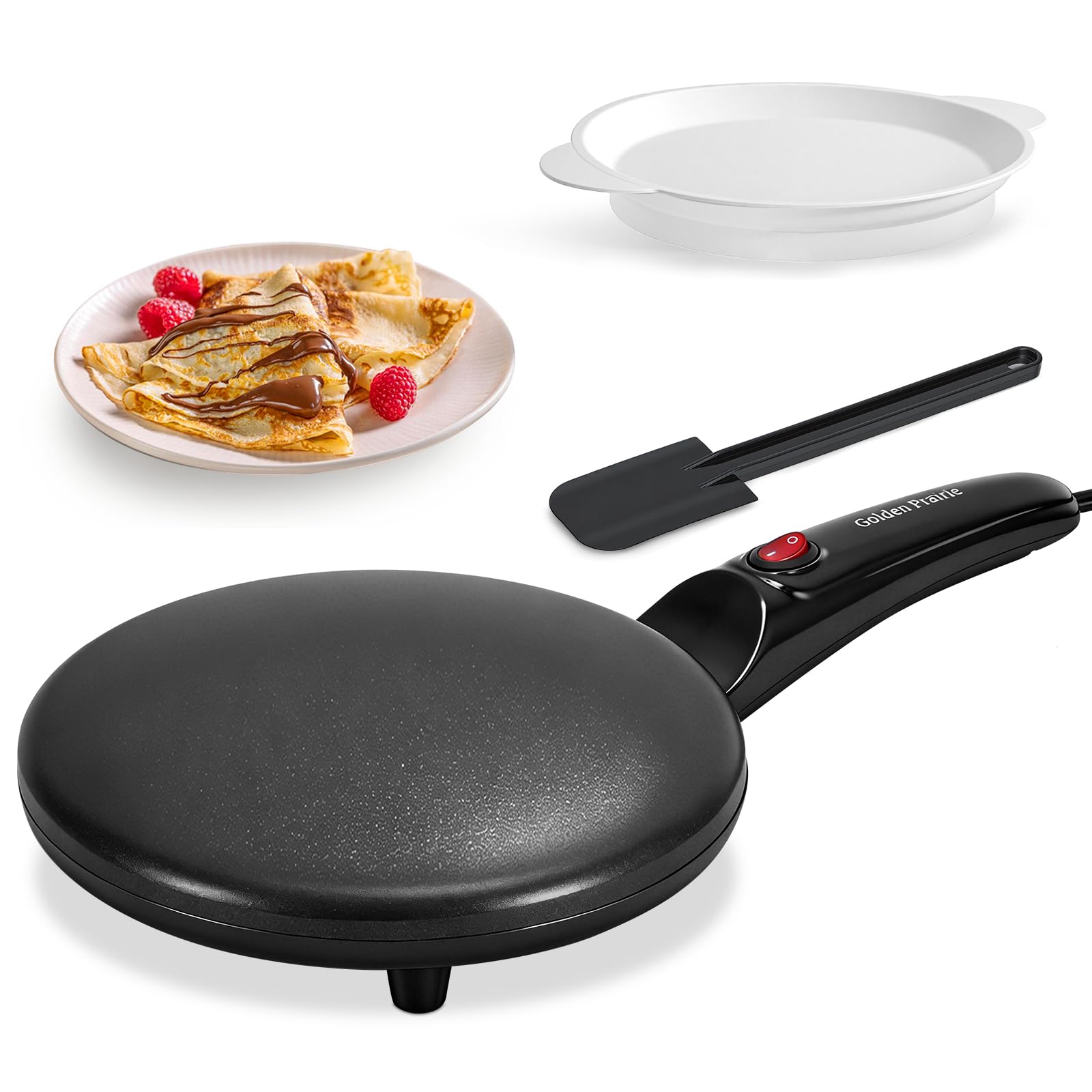 Dourado Prairie - Máquina de crepe com desligamento automático, crepe portátil com placa