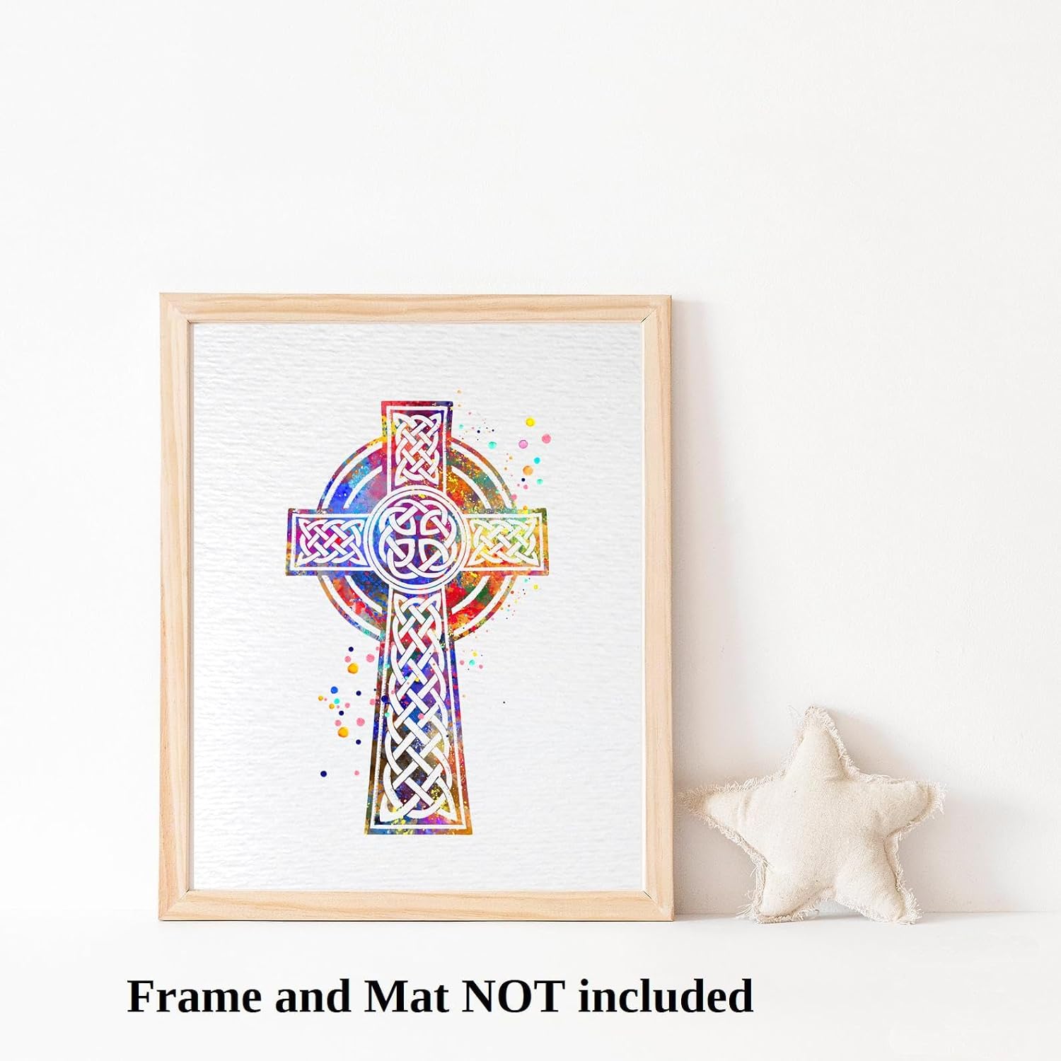 Dignovel Studios 11X14 Unframed Celtic Cross Christian cross Watercolor Art Print Symbol Inspirational Christian Bible Motivational Peace Love Home Office Wall Decor Poster DN664