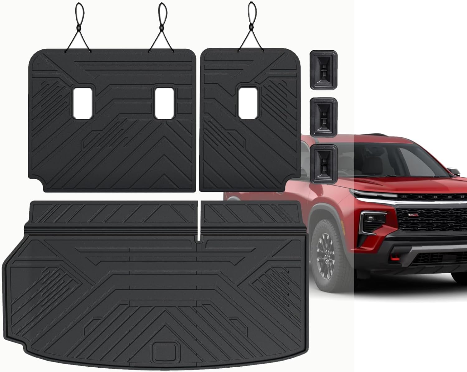 cargo mat for 2024 2025 chevrolet chevy traverse/gmc acadia/ 2025 buick enclave, full coverage all weather trunk mat cargo liner with backrest protectors for chevy traverse accessories 24-25| for chevy traverse