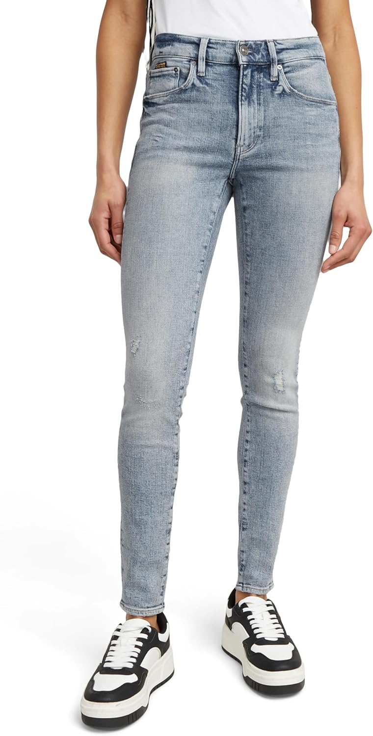 G-Star Womens 3301 Contour High Rise Skinny Benwick Stretch Denim Dark Aged Jean