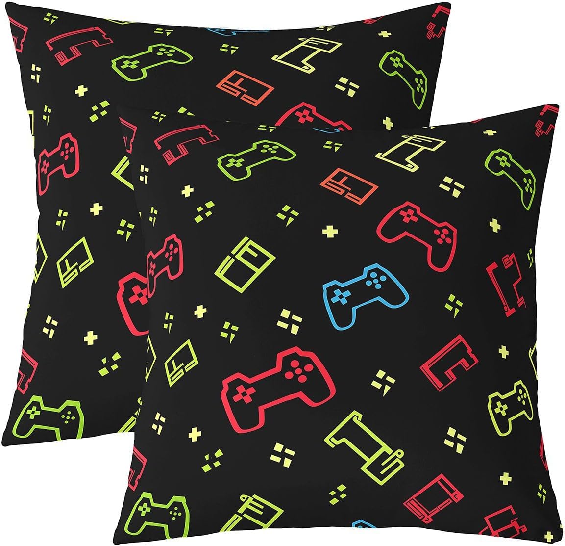 Feelyou Gaming Throw Pillow Covers Set of 2 24"x24"