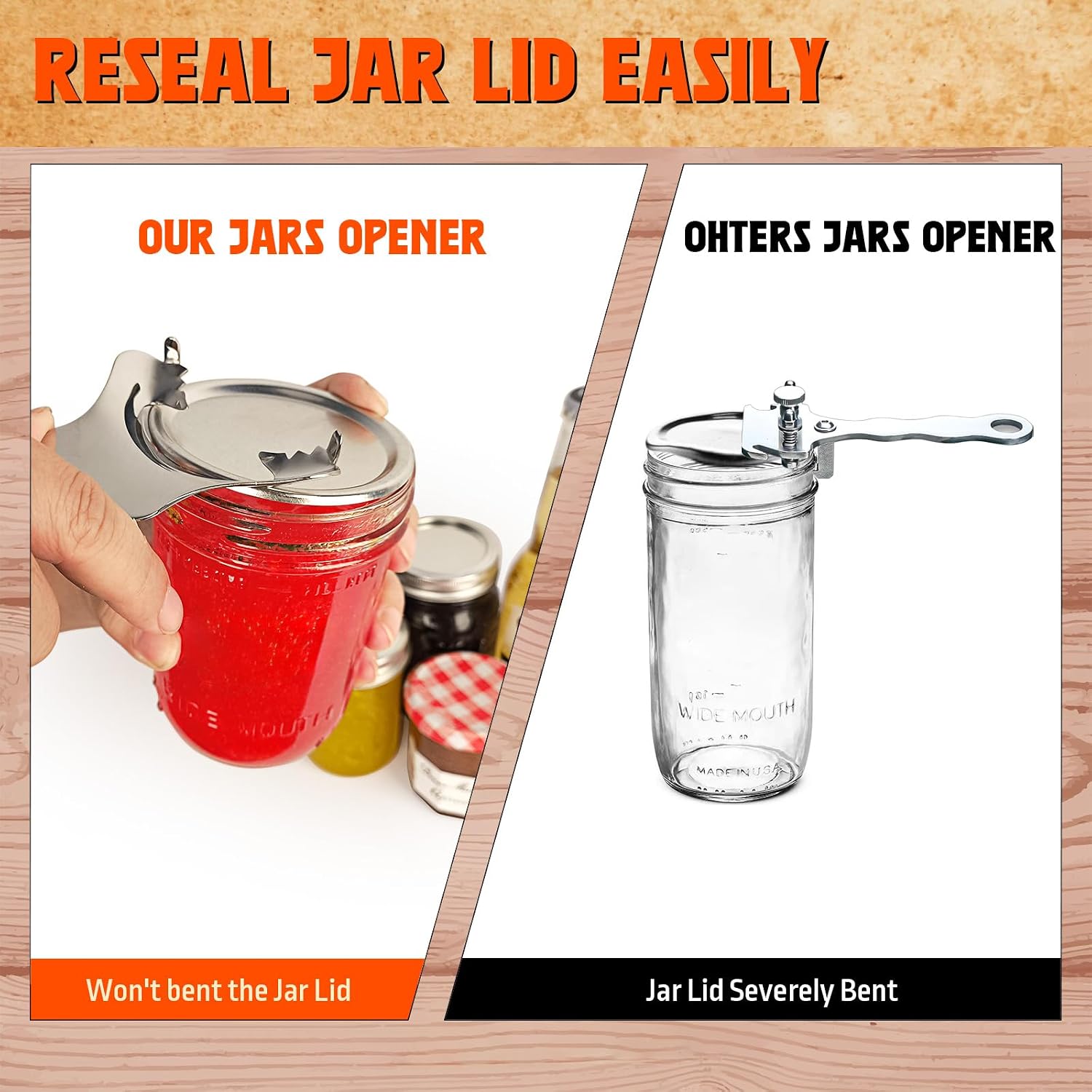 Mason Jar Opener, Vintage Canning Lid Opener, No dents or Damage Jar Lid Opener, Multi-purpose Easy Twist Jar Open Tool for Pickling and Jarring Fans