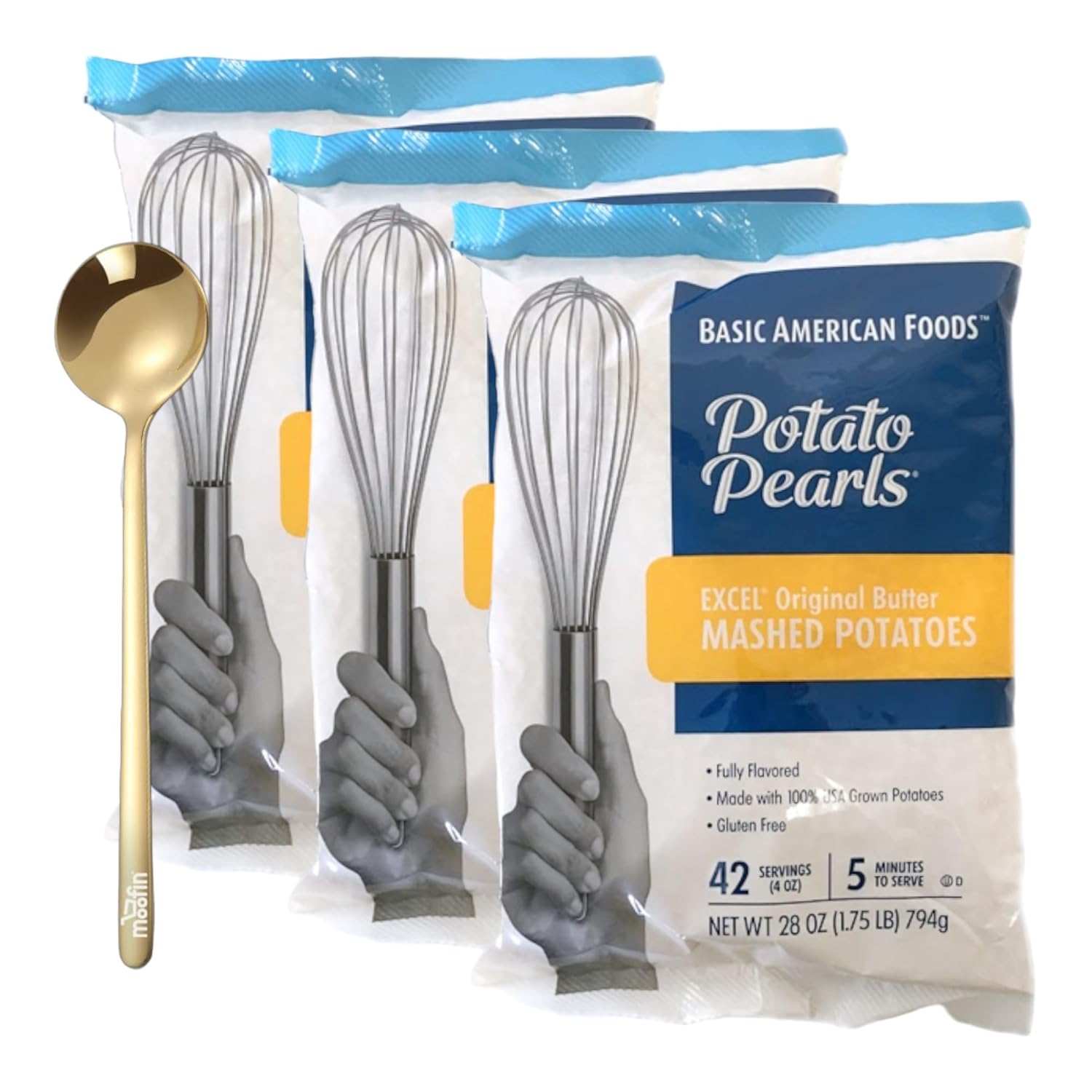 moofin Excel Potato Pearls Instant Mashed Potatoes, 28 Oz (Pack of 3)