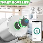 FITNATE Fingerprint Door Knob, Biometric Smart Lock with App Control, Keyless Entry Door Knob with Bluetooth Digital Code, Touch to Open Knob for Bedroom,Home,Hotel,Office, Silver