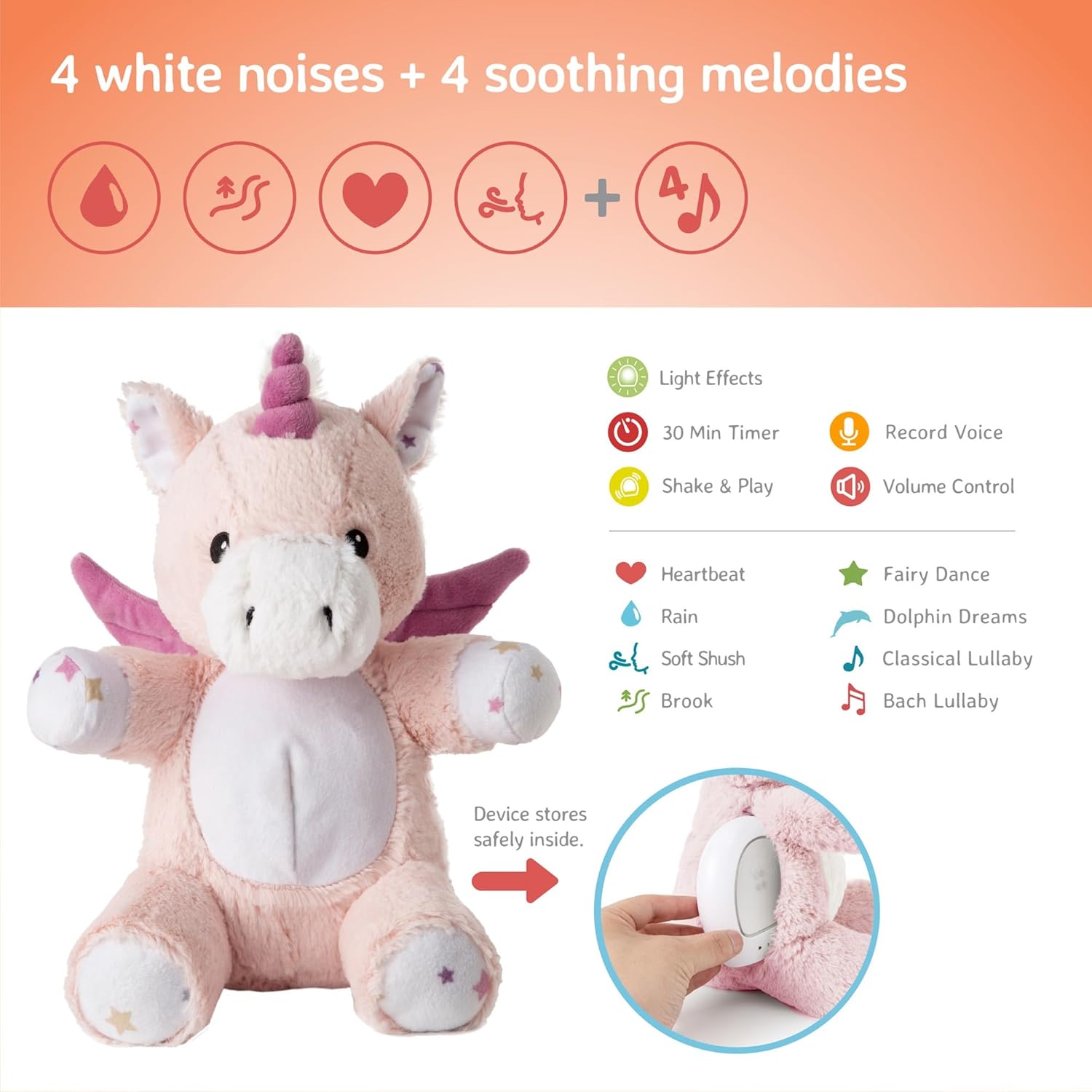 Cloud b CloudBox + LoveLight Buddies Lily The Unicorn Bundle | Story Projector & Baby Sound Machine | 36 Stories, 8 Melodies, White Noise | Voice Recorder | USB-C Rechargeable | One of 9 Characters