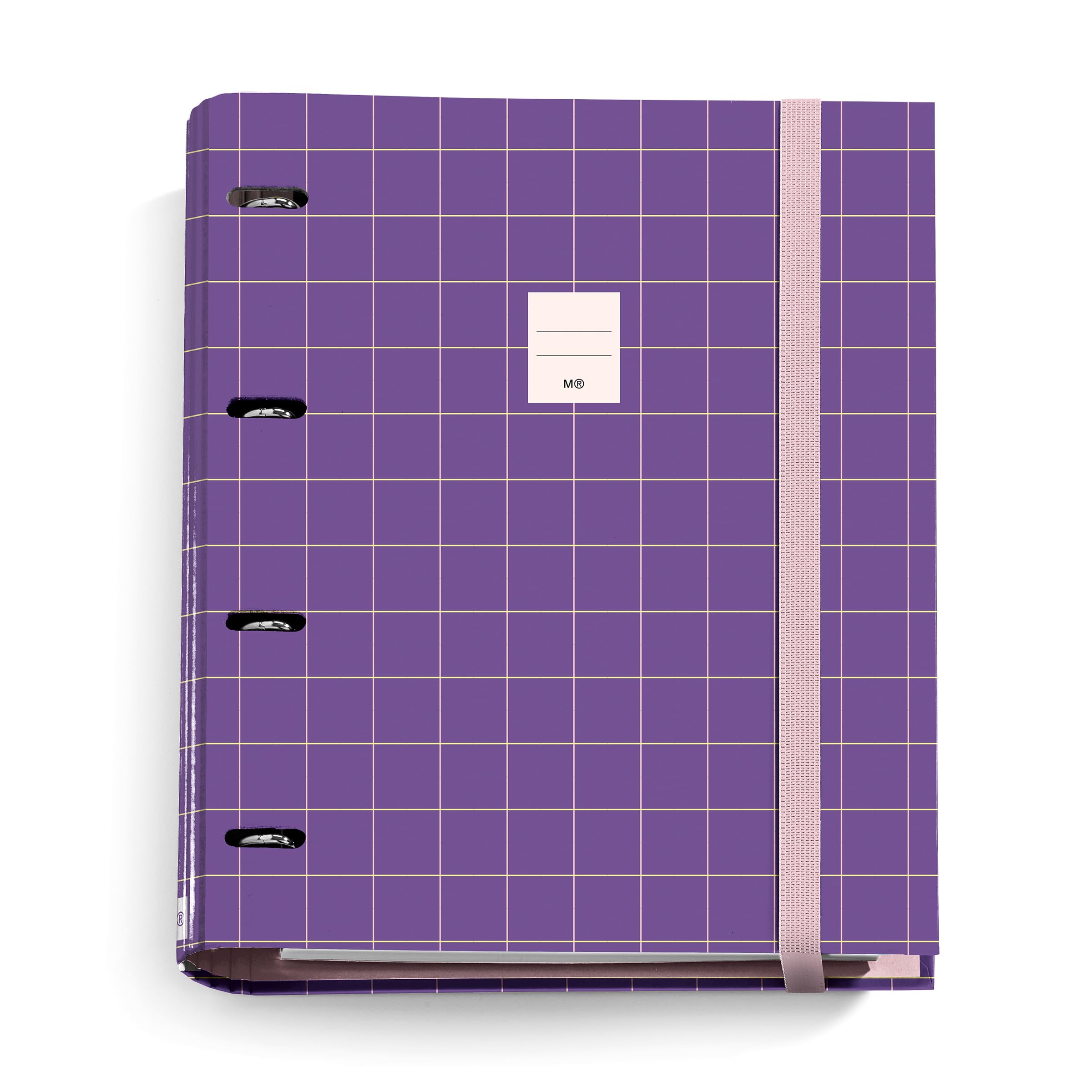 Miquelrius - Carpeblock, 4-Ring Binder Type D with Refill of 100 Squared Sheets of 5x5 mm in 4 Different Colors for Sorting, Rigid Covers, A4 Folder with Rubber Closure