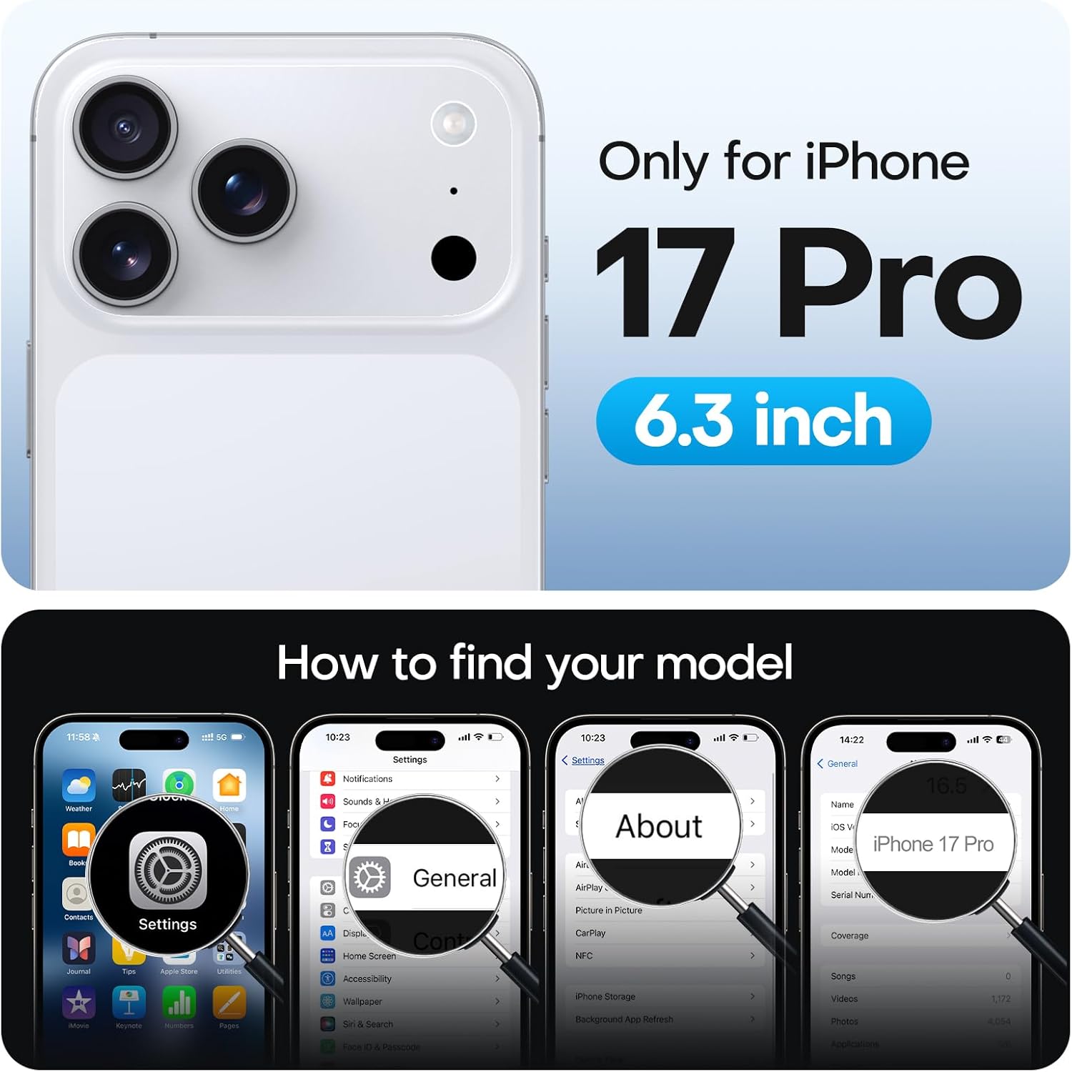TAURI Original Design for iPhone 17 Pro Case, Compatible with MagSafe with Screen Protector, Anti-Yellowing Military-Grade Protection Shockproof Magnetic iPhone 17 Pro Case, Clear White iPhone 17 Pro A-Magnetic Clear