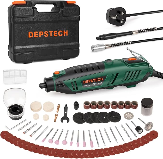 DEPSTECH Rotary Tool Kit, 200W Rotary Multi Tool 6 Variable Speed 10000