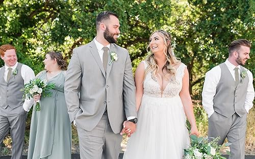 Miniatura 6 de Mantieqingway Lazos ajustados para hombre, corbata de algodón y lino para el uso diario, bodas, novio, padrinos de boda, misiones, bailes