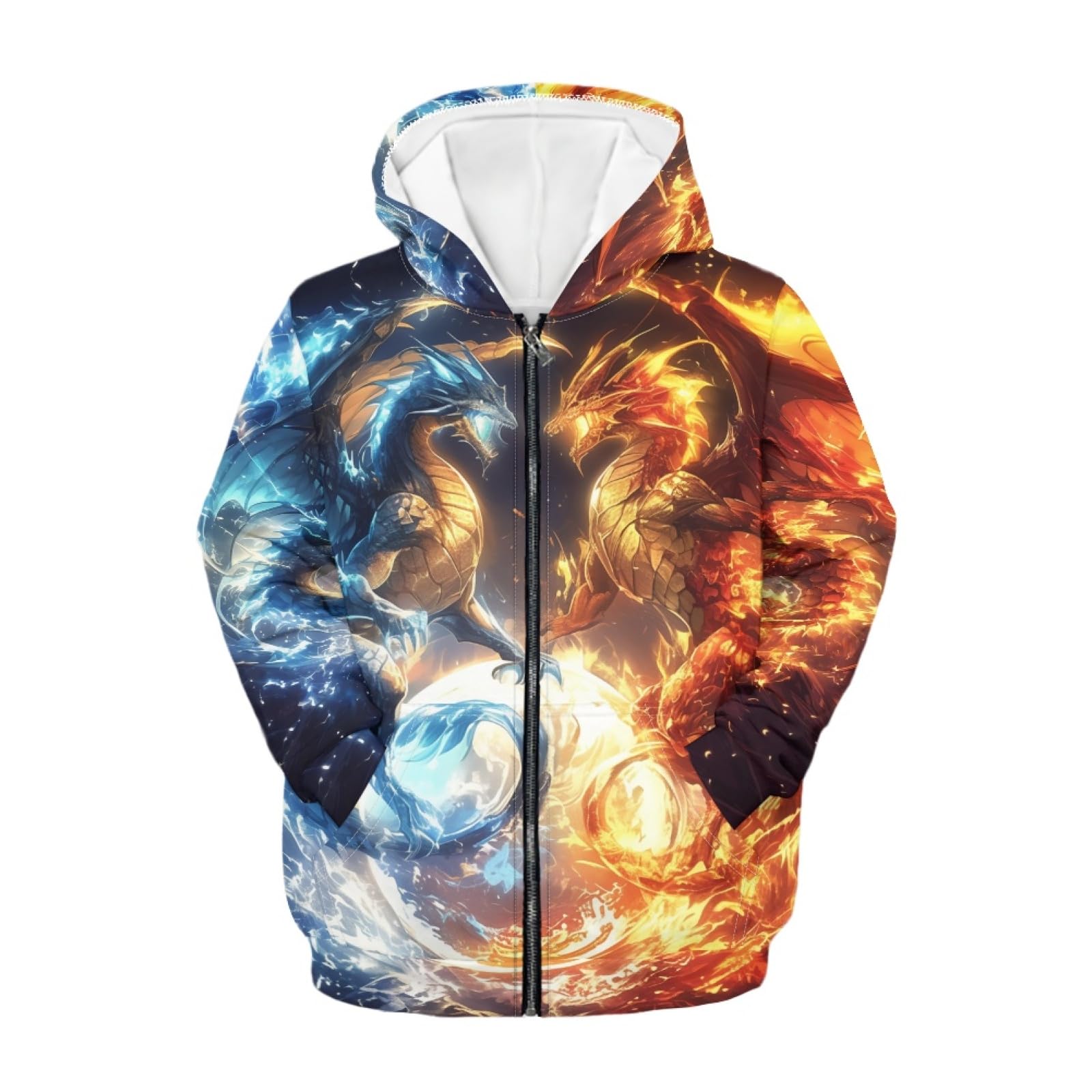 HUIACONG Zip Up Hoodie for Boys Hoodies Kids Sweatshirts Long Sleeve Full Zip Hooded Girls Streetwear