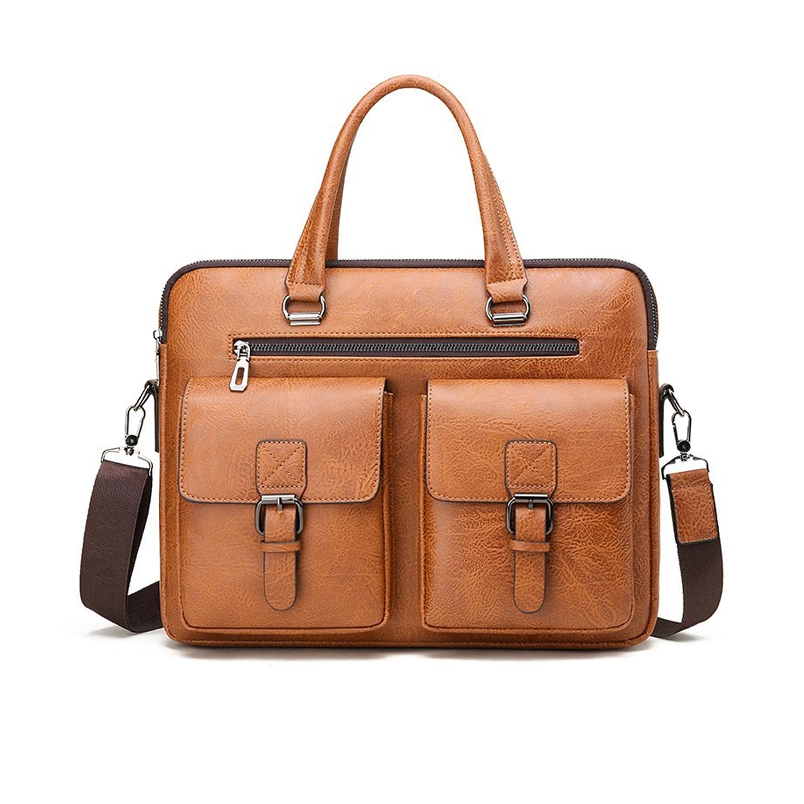 FANDARE Maletines Hombre Bolso Messenger Estilo Británico Cartera mensajero PU cuero Bolsos mano Bolsas y fundas para 15.6 pulgadas portátiles y netbooks Portafolio Carpeta bandolera