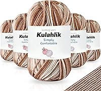 Vista 111 de 250g (5x50g) de hilo acrílico para crochet/tejido, hilo de gradiente de colores, 5 rollos de madejas, perfecto para cualquier proyecto de mini