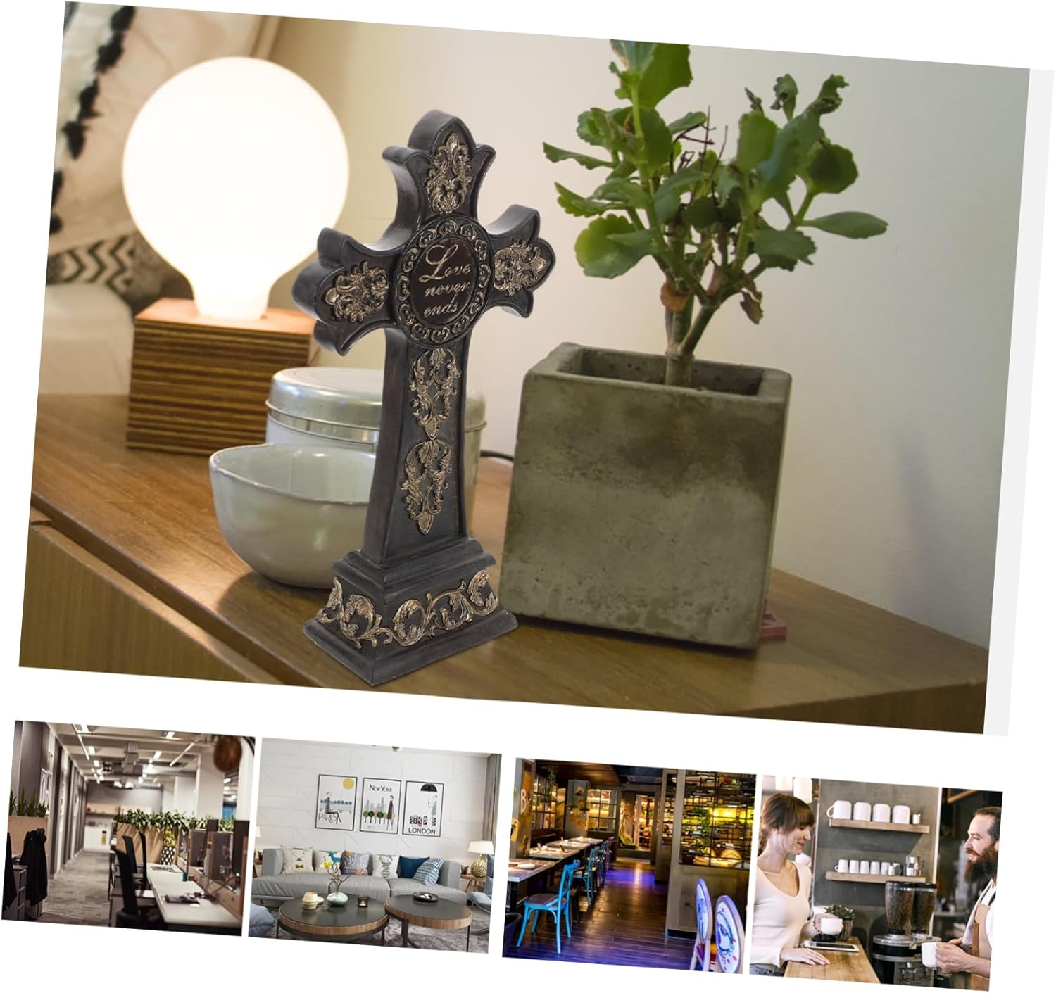 AKOOSY Elegant European Cross Ornament Unique Home Decor for Living Room Versatile Tabletop Decoration for Gatherings and Housewarming Events Chic Nordic Design