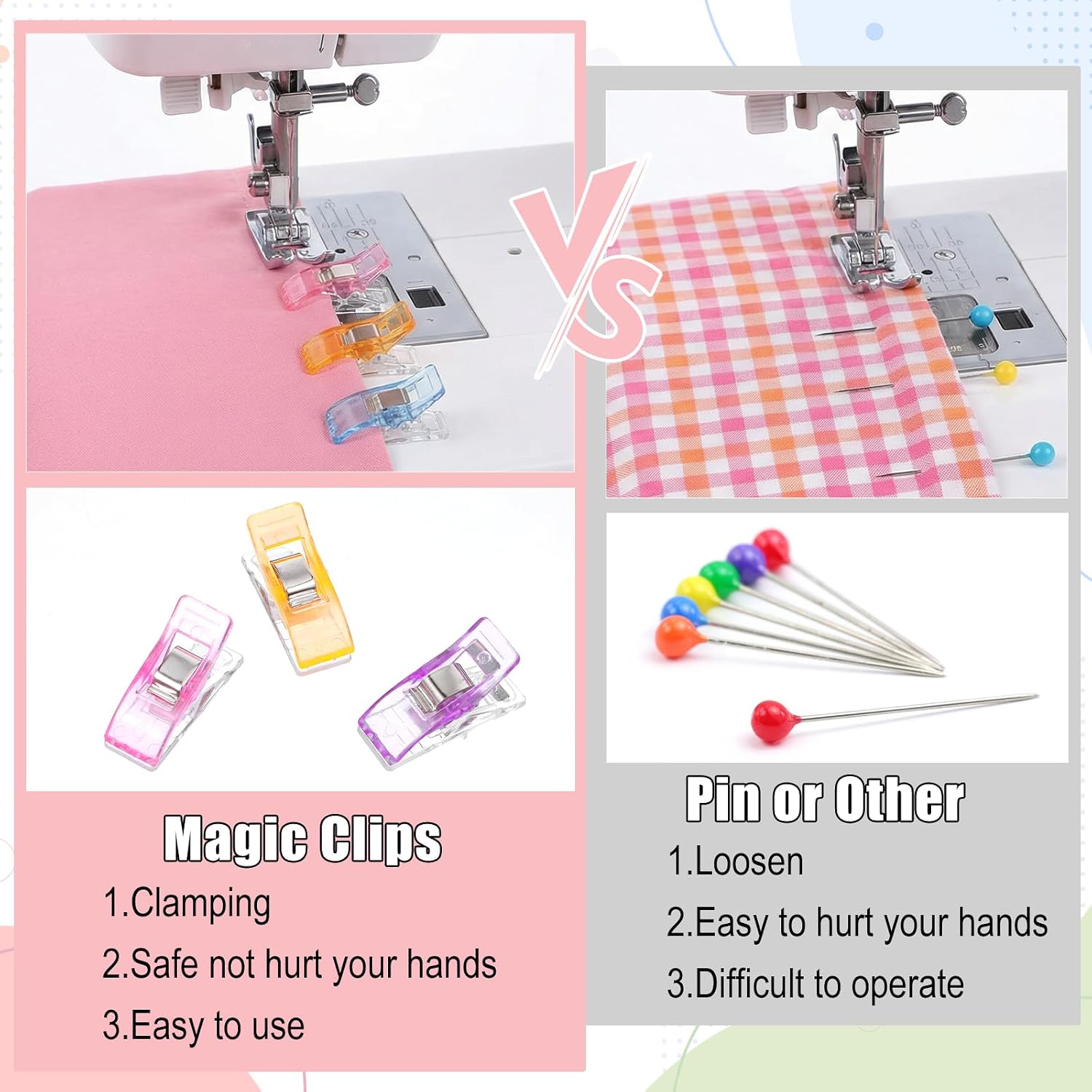 400 Pcs 400 Sewing Clips Bulk Quilting Clips Supplies Multipurpose Plastic Fabric Clips Assorted Colors Sewing Supplies Quilting Accessories Crafting Tools