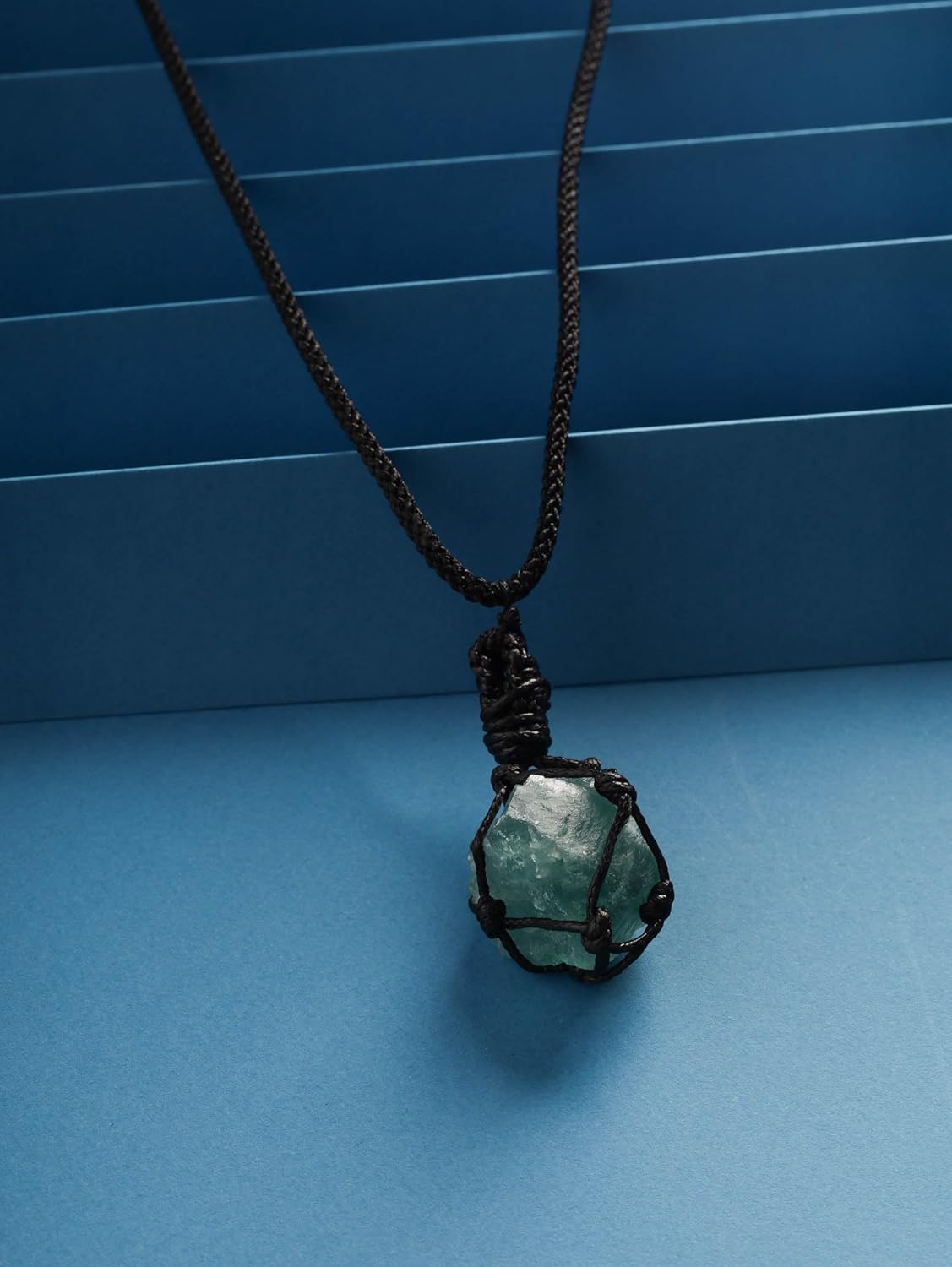 MINACHI Boho Macrame Necklace with Green Aventurine Stone, Handmade Adjustable Rope Pendant, Vintage Hippie Jewelry for Women - Image 6