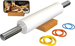 Marble Rolling Pin with Stainless Steel Handle for Baking,Fondant,Pizza,...