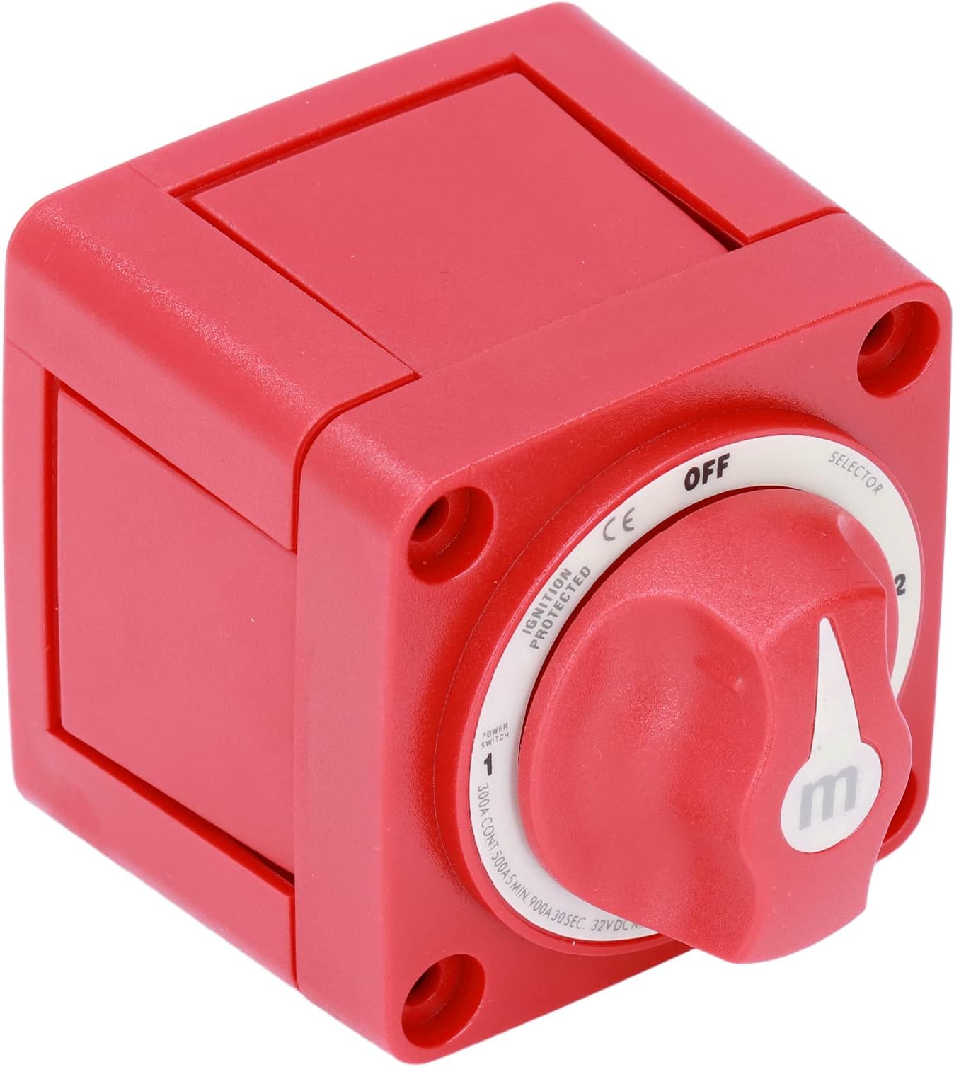 Battery Switch,300A 3 Position Dual Circuit Power Disconnect Cut Off Isolator Battery Switch ON/Off Rotary Actuator for Marine Boat Car Truck Trailer RV
