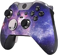 Vista 5 de eXtremeRate Nebula Galaxy Patterned Faceplate Cover, Soft Touch Front Housing Shell Case, Comfortable Soft Grip Replacement Kit for Xbox One Elite