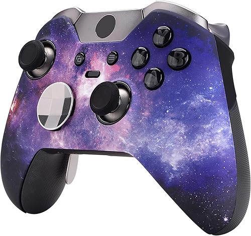 Miniatura 5 de eXtremeRate Nebula Galaxy Patterned Faceplate Cover, Soft Touch Front Housing Shell Case, Comfortable Soft Grip Replacement Kit for Xbox One Elite