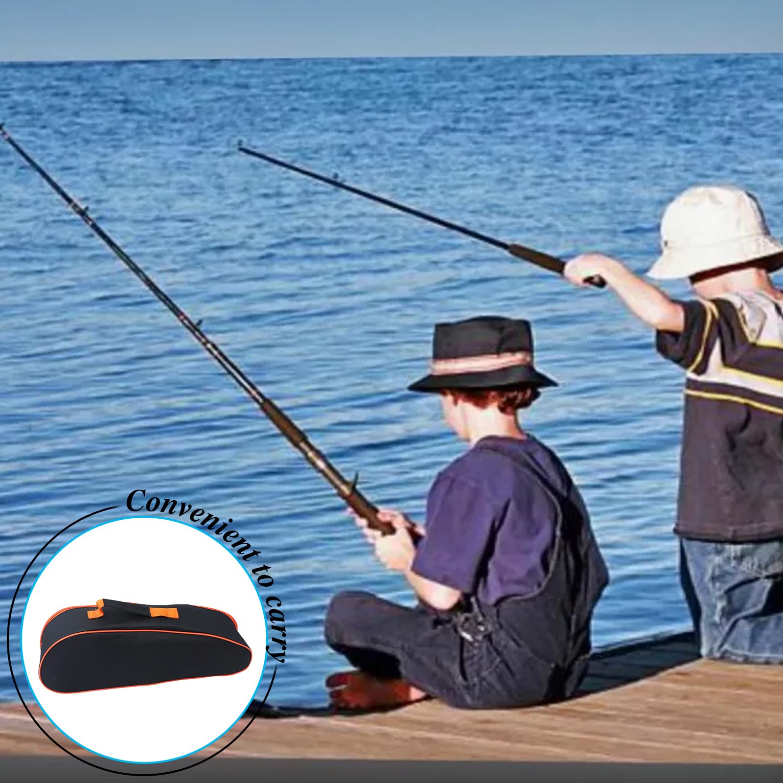 Kit De Pêche pour Enfant: Kit De Canne à Pêche Télescopique, avec Moulinet, Leurres Et Sac De Transport, 1.5m Combo Télescopique Canne Et Moulinet, Canne à Pêches pour Débutants (Bleu)