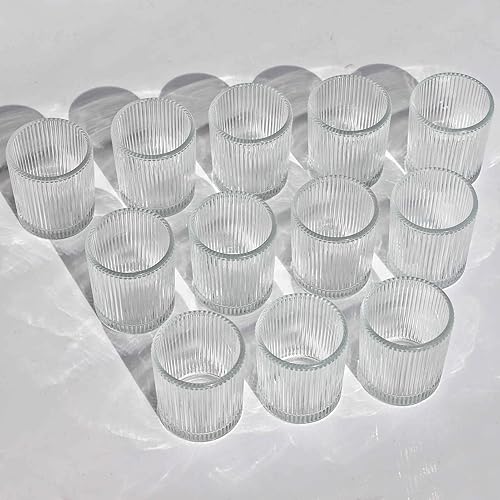 Miniatura 7 de VOHO 24 portavelas transparentes para centros de mesa de boda para mesas, portavelas votivas para velas votivas y velas de té, portavelas de cristal
