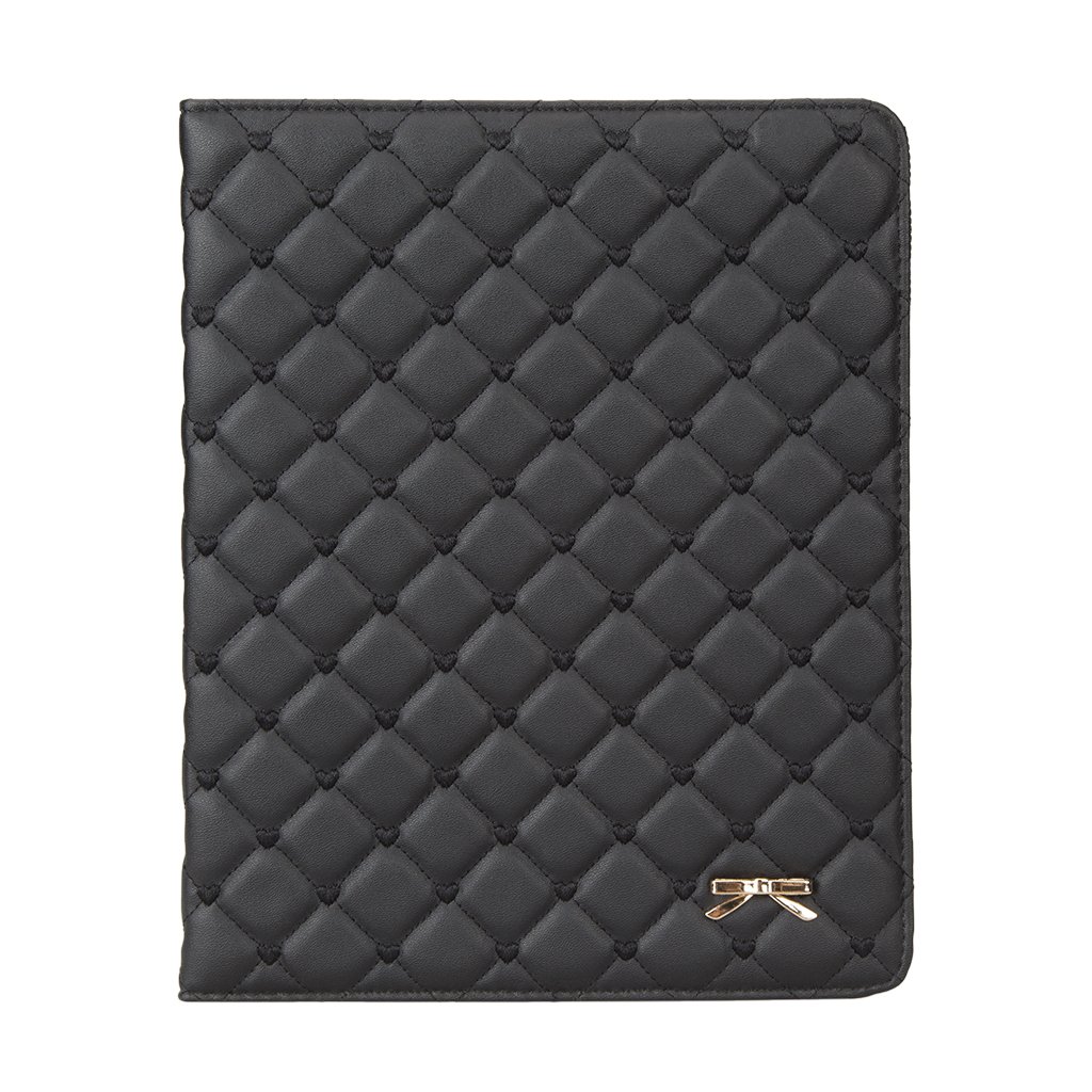 IDEGG Case for iPad 2 3 4 (Black with Love Embroidery, iPad 2/3/4)