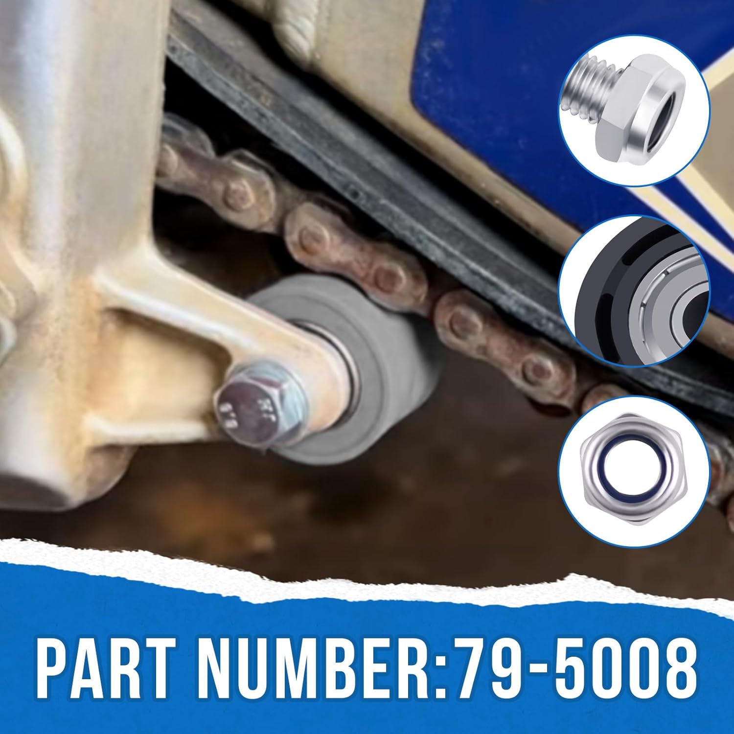 79-5008 Sealed Lower Chain Roller Compatible with Yamaha 2009-2021 YFZ450R, 2001-2023 YZ250F, 1993-2024 YZ125 YZ250, Gas Gas 1999-2009 EC200 EC300, Suzuki 2002-2009 2012 2015-2023 RM85