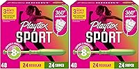 Vista 11 de Playtex Sport - Multipack de tampones (24 unidades regulares/24 unidades super), sin fragancia - 48 unidades Tampones regulares y super, Playtex