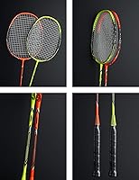 Vista 3 de Raquetas de bádminton profesionales de fibra de carbono para patios traseros y gimnasio