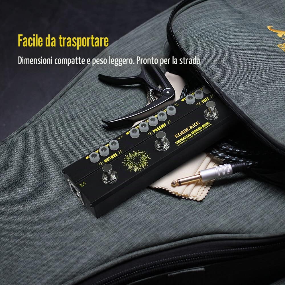 SONICAKE Bass Effetti Pedali Multieffetto Preamplificatore Compressore Boost Fuzz Octave Multi Effetti Pedale Boom Ave Con FX Loop