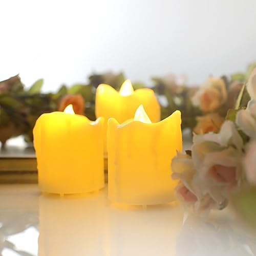 Miniatura 3 de Juego de 6 velas votivas LED sin llama con control remoto, luces de té eléctricas falsas y parpadeantes realistas a granel, bautismo, boda, fiesta,