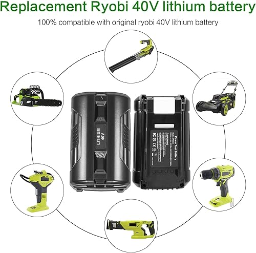 Miniatura 2 de Reemplazo de batería de litio OP4060 de 40 V 6000 mAh para todas las herramientas eléctricas Ryobi de 40 voltios OP4015 OP4026 OP40201 OP40261
