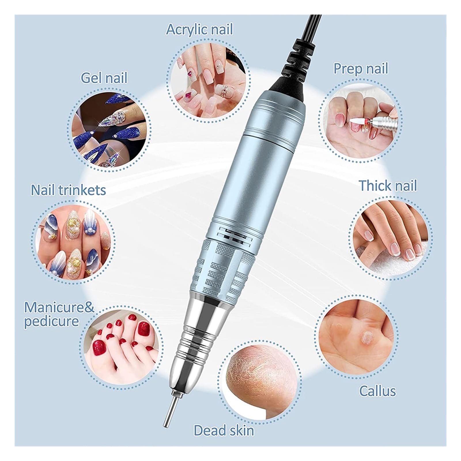 Trapano elettrico per unghie, macchina per manicure con controllo sensibile al tocco e schermo LCD, trapano per unghie 35000 giri/min, lima elettrica per unghie in gel acrilico, strumenti