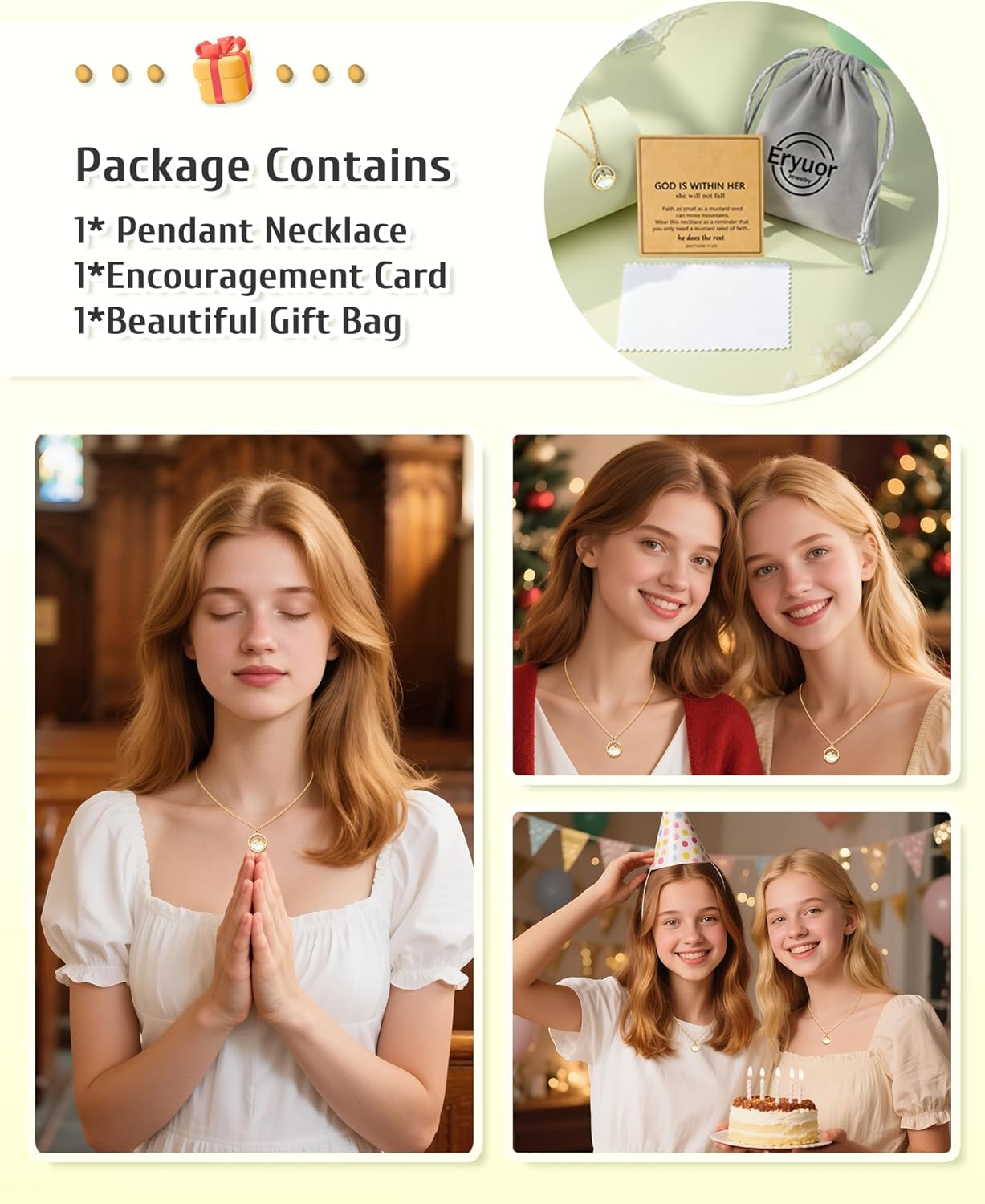 Silver/Gold Moving Mountains-Mustard Seed Faith Necklace for Women Teens - Image 6