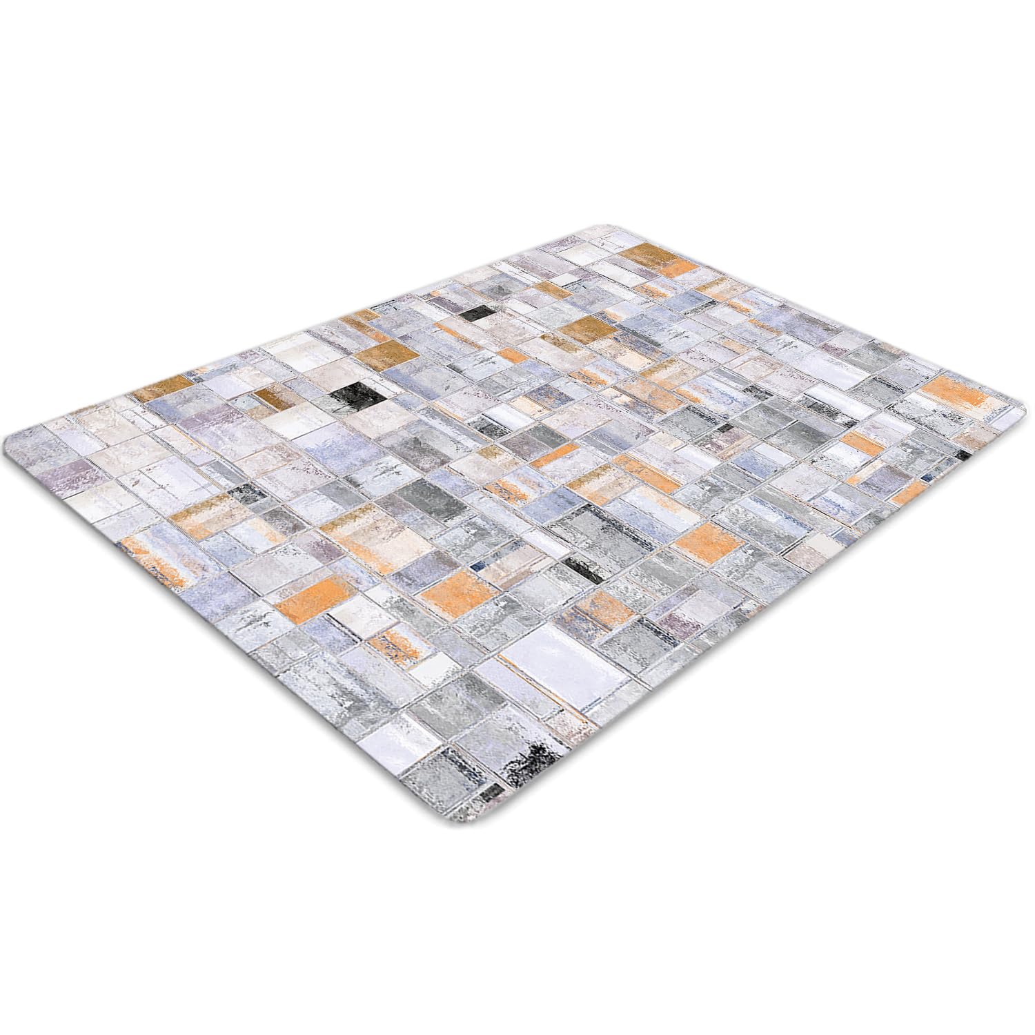 Tapis de chaise en PVC durable 100x70 protecteur de sol élégant carreaux colorés