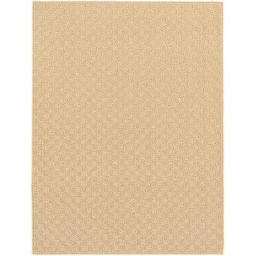 Garland Rug Medallion 7'6" x 9'6" Tan Non Slip Polypropylene Area Rug- Ideal for Living Rooms & Hallways, Stylish & Durable for High-Traffic Areas