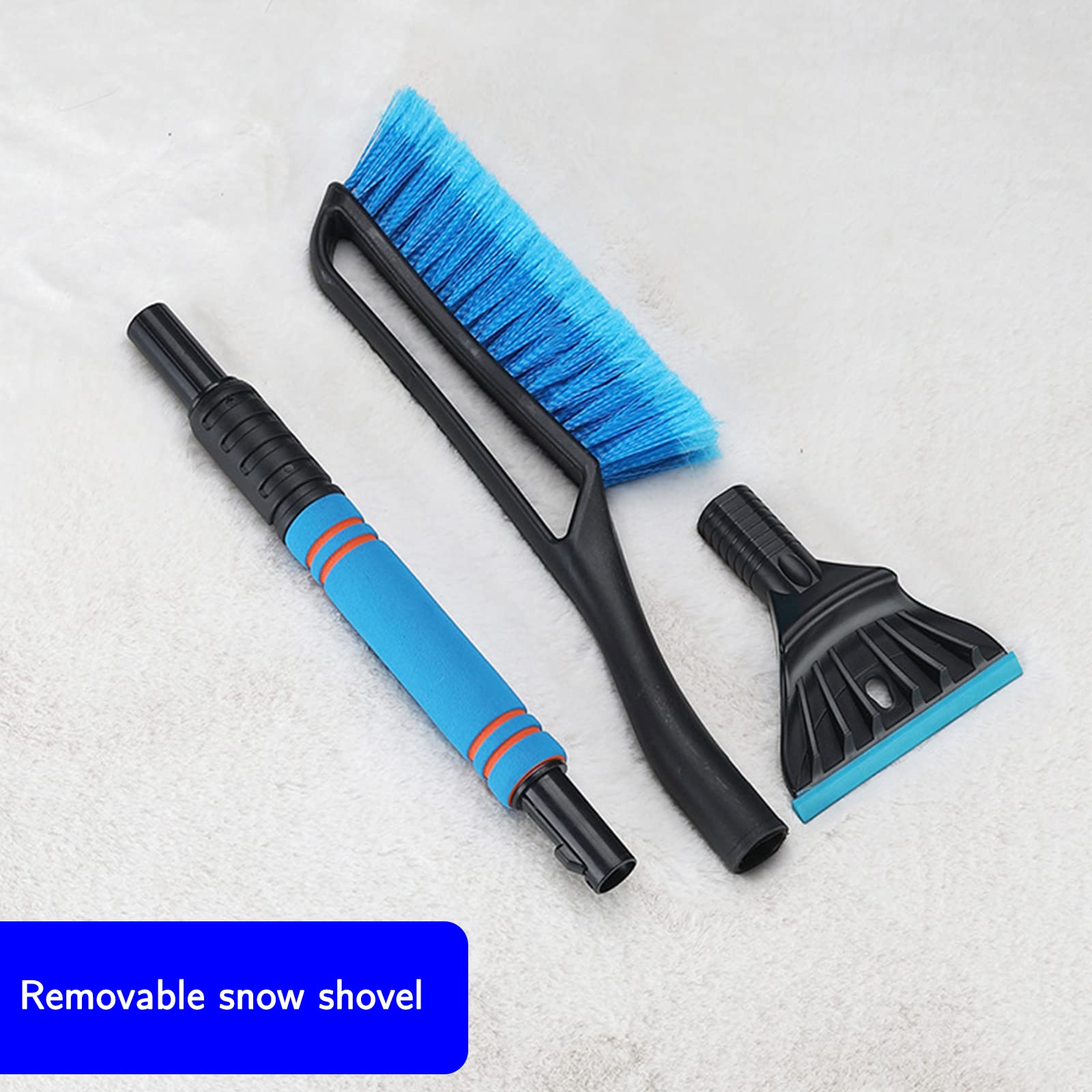Multifunktionale abnehmbare Teleskop-Schneekehrbürste, Glas-Eiskratzer, Snowboard, Winter-Schneeräumwerkzeug, grün