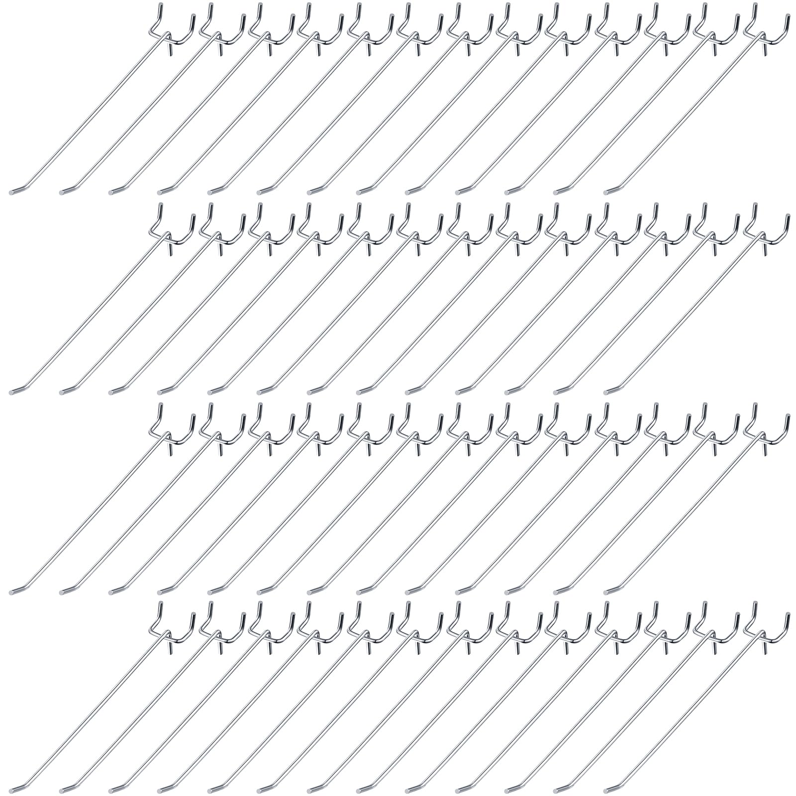 Shimeyao 100 ganchos de acero inoxidable para colgar en la pared, accesorios organizadores de almacenamiento de garaje de 1/8 1/4 (8 pulgadas, plateado)