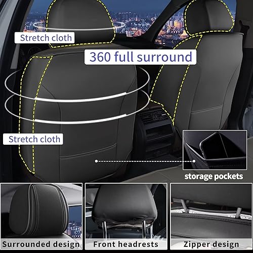 Miniatura 2 de Fundas de asiento delantero para Nissan Versa 2009-2023 2024 2025, fundas de asiento automotriz de piel sintética, transpirables, impermeables,